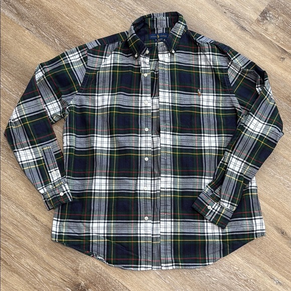 Polo by Ralph Lauren Size XL Black and Green Plaid Casual Shirt - Picture 1 of 9
